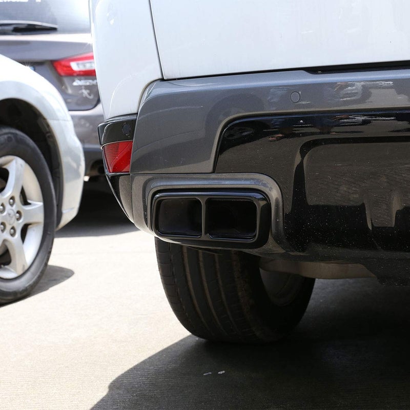 CHEYA 2pcs Bright Black Chrome Stainless Steel Car Tail Exhaust Pipe Cover Trim For Range Rover Sport 2018 2019 2020 Year Accessories - Image 4